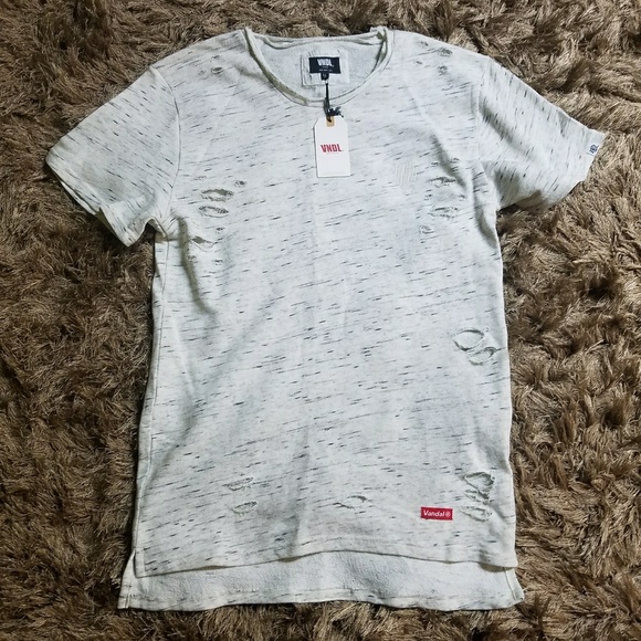 NWT French Melange Rip Tee by VANDAL COLLECTIVE, L - Picture 4 of 8
